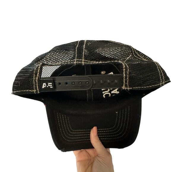 Vintage A&E Duck Dynasty Black Trucker Hat Distressed Mesh Adjustable Cotton - Picture 4 of 5